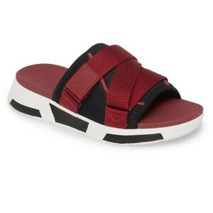 Fitflop Womens Alyssa Adjustable Slidesus Sandal Maroon/BLK Size 10 US